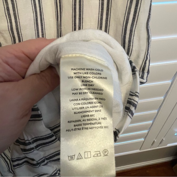 Anthropologie Pilcro White and Blue Striped Blazer Relaxed Fit - Picture 10 of 10